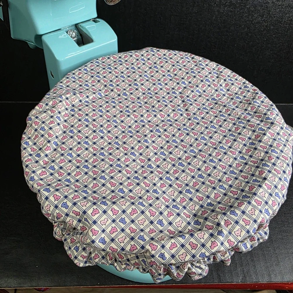 Miniature Pink Blue Birds Tan Leaves KitchenAid Mixer Mixing Bowl Cover Baking
